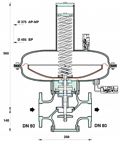 Промышленный регулятор давления газа ALFA 80 BP Coprim 